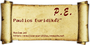 Paulics Euridiké névjegykártya